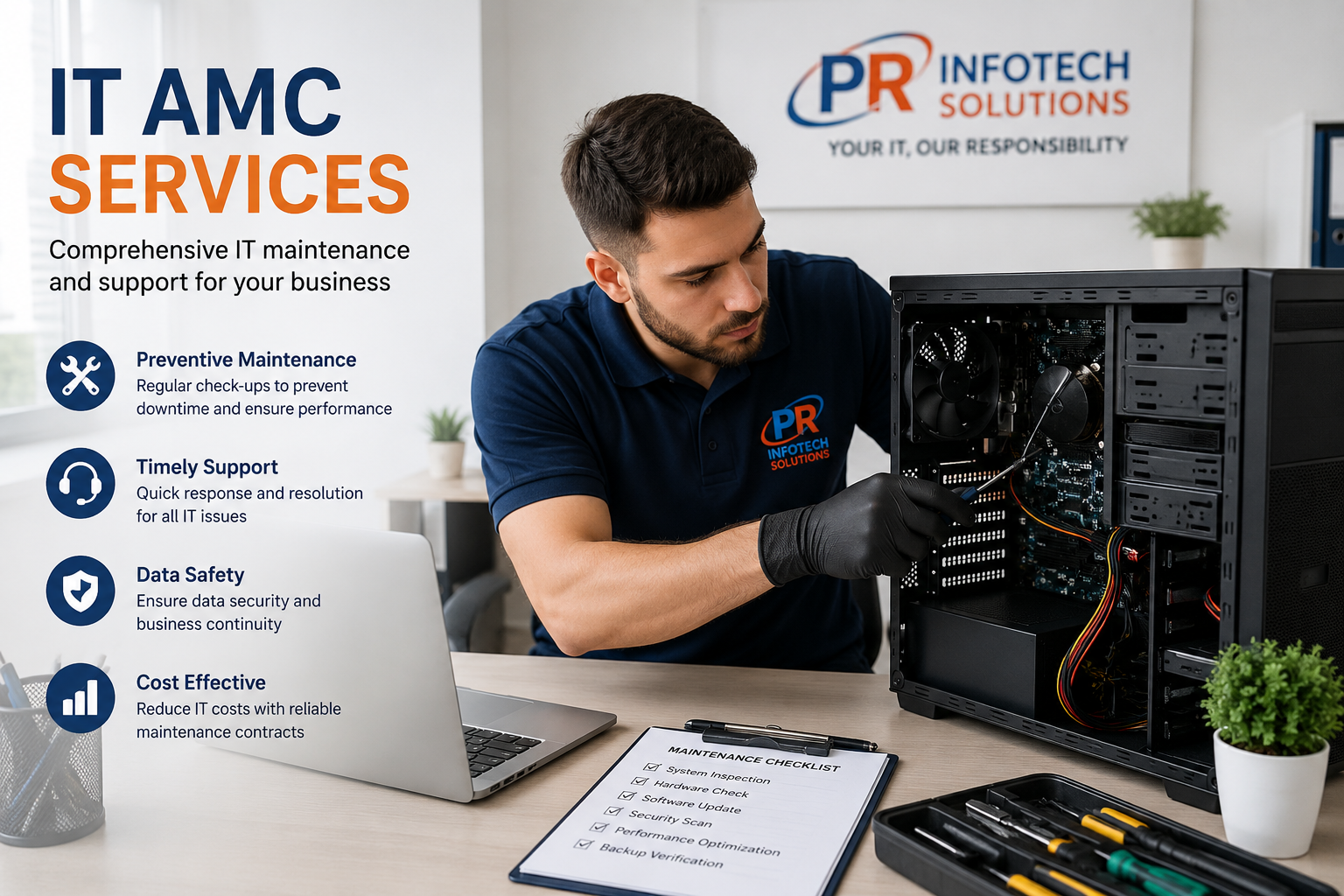 IT engineer providing annual maintenance support