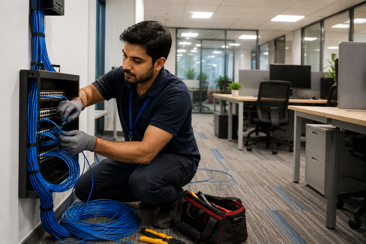 Business networking equipment and structured cabling